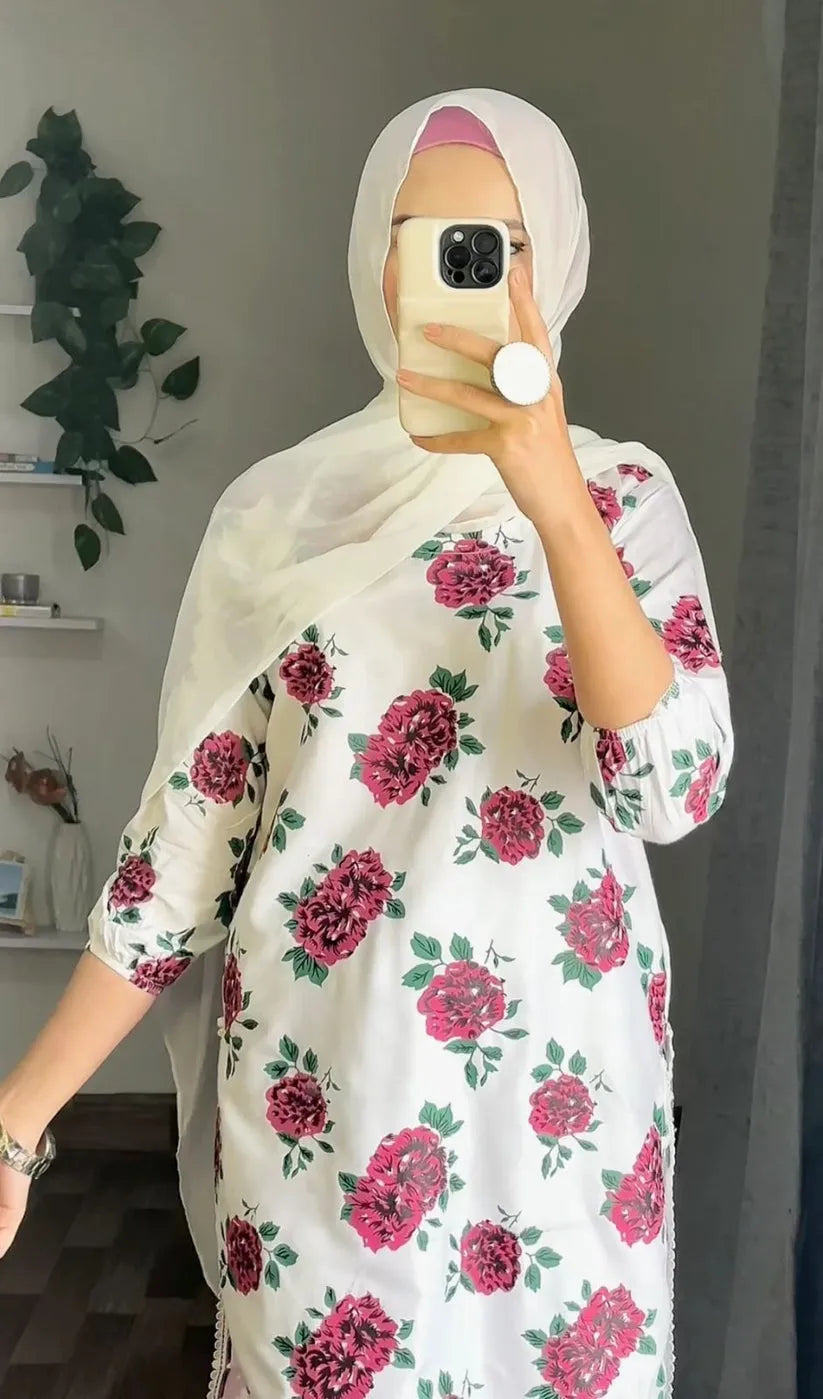 Rose Floral Dress for Women – Modest Casual Dress | Stylish Evening & Everyday Dresses